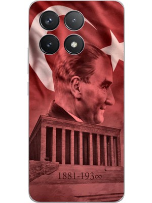 TechTree Poco F6 Pro Uyumlu Atatürk Portresi ve Anıtkabir Baskılı Silikon Kılıf
