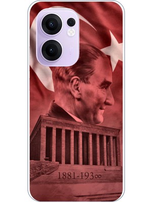 TechTree Oppo Reno 13F Uyumlu Atatürk Portresi ve Anıtkabir Baskılı Silikon Kılıf