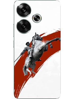 TechTree Poco F6 Uyumlu Şaha Kalkmış At Detaylı Atatürk  Baskılı Silikon Kılıf