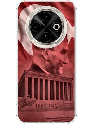TechTree Tecno Spark 30C Uyumlu Atatürk Portresi ve Anıtkabir Baskılı Silikon Kılıf