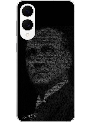 TechTree Samsung Galaxy S25 Edge Uyumlu Gençliğe Hitabe Yazılı Atatürk Silüeti Baskılı Silikon Kılıf
