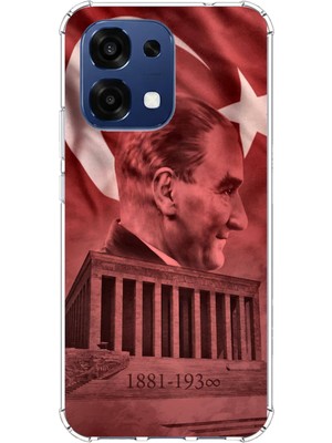 TechTree Oppo A6 Pro Uyumlu Atatürk Portresi ve Anıtkabir Baskılı Silikon Kılıf