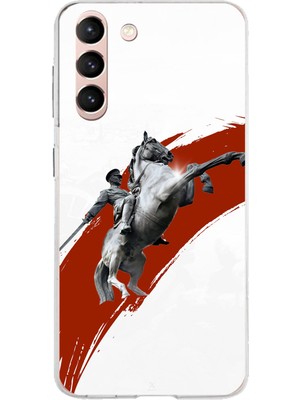 TechTree Samsung Galaxy S21 Uyumlu Şaha Kalkmış At Detaylı Atatürk  Baskılı Silikon Kılıf