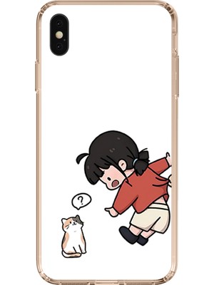 TechTree iPhone Xs Max Uyumlu Zorla Çekiştirilen Sevgili - Çift Kombini Baskılı Silikon Kılıf