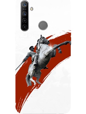 TechTree Realme 5i - 6i - C3 Uyumlu Şaha Kalkmış At Detaylı Atatürk  Baskılı Silikon Kılıf