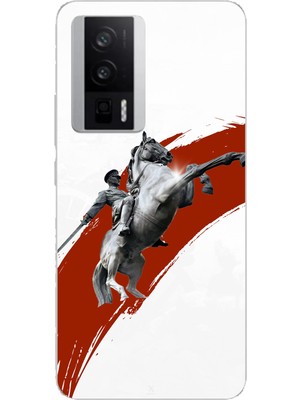 TechTree Poco F5 Pro Uyumlu Şaha Kalkmış At Detaylı Atatürk  Baskılı Silikon Kılıf