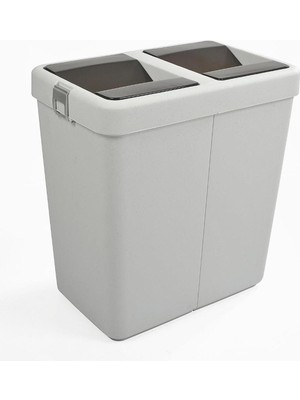 Özbience 80 Litre Çift Gözlü Şık ve Pratik Geri Dönüşüm Çöp Kovası