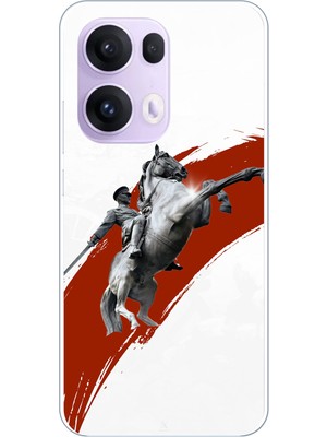 TechTree Oppo Reno 13 Pro Uyumlu Şaha Kalkmış At Detaylı Atatürk  Baskılı Silikon Kılıf