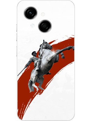 TechTree Tecno Spark Go 1 Uyumlu Şaha Kalkmış At Detaylı Atatürk  Baskılı Silikon Kılıf