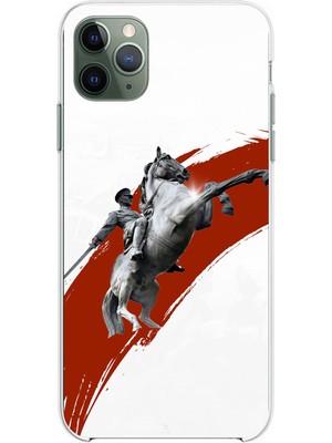 TechTree iPhone 11 Pro Max Uyumlu Şaha Kalkmış At Detaylı Atatürk  Baskılı Silikon Kılıf