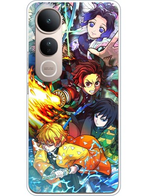 TechTree Vivo V50 Lite Uyumlu Demon Slayer Efsanesi:iblis Avcıları Baskılı Silikon Kılıf