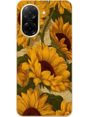 TechTree Redmi A5 Uyumlu Altın Sarısı Ayçiçeği Bahçesi Baskılı Silikon Kılıf