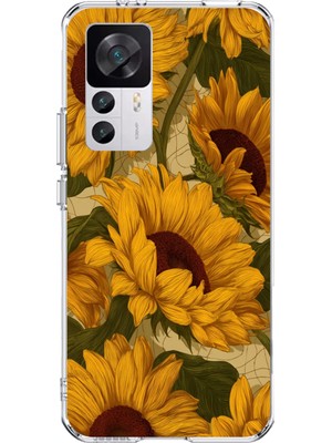 TechTree Xiaomi Mi 12T-12T Pro Uyumlu Altın Sarısı Ayçiçeği Bahçesi Baskılı Silikon Kılıf