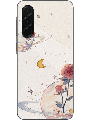 TechTree Samsung Galaxy A36 Uyumlu Gezegen, Yıldız ve Gül Baskılı Silikon Kılıf