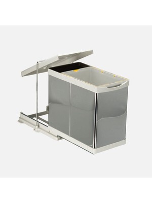 Özbience Raylı Dolap Içi Çöp Kovası Paslanmaz Krom 20+1 Litre, Şık ve Kullanışlı