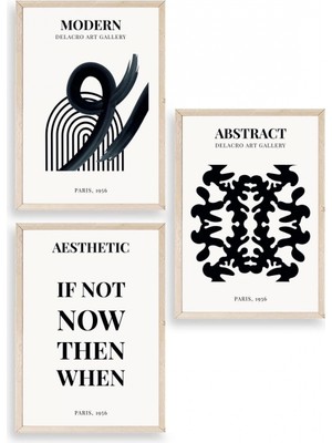 Marsilyan Modern Üçlü Ahşap Çerçeveli Tablo 30 x 40