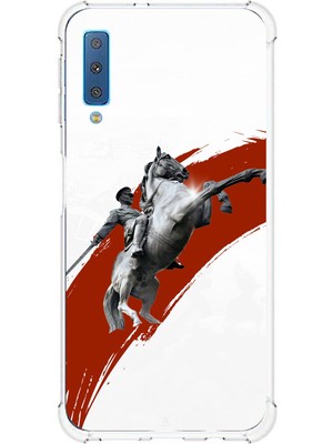 TechTree Samsung Galaxy A7 2018 Uyumlu Şaha Kalkmış At Detaylı Atatürk  Baskılı Silikon Kılıf