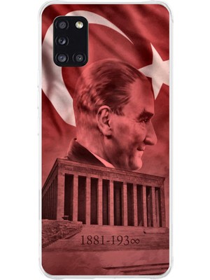 TechTree Samsung Galaxy A31 Uyumlu Atatürk Portresi ve Anıtkabir Baskılı Silikon Kılıf