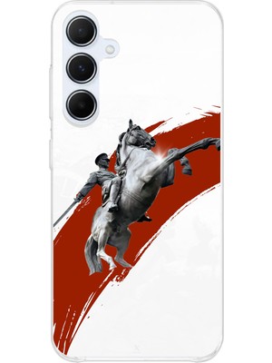 TechTree Samsung Galaxy A55 Uyumlu Şaha Kalkmış At Detaylı Atatürk  Baskılı Silikon Kılıf