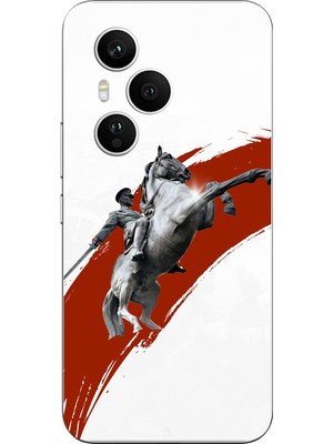TechTree Honor 400 Pro Uyumlu Şaha Kalkmış At Detaylı Atatürk  Baskılı Silikon Kılıf