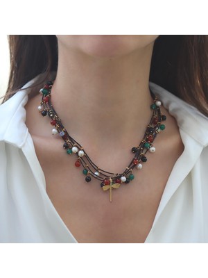 Necati Gün Derili Turmalin Yusufçuk Gümüş Kolye