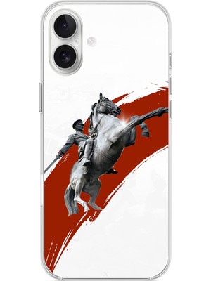 TechTree iPhone 16 Plus Uyumlu Şaha Kalkmış At Detaylı Atatürk  Baskılı Silikon Kılıf