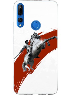 TechTree Huawei Y9 Prime (2019) Uyumlu Şaha Kalkmış At Detaylı Atatürk  Baskılı Silikon Kılıf