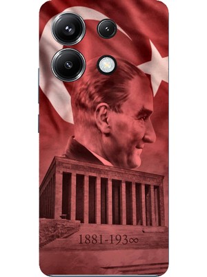TechTree Poco X6 Pro Uyumlu Atatürk Portresi ve Anıtkabir Baskılı Silikon Kılıf