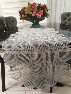 Lavanderi Fransız Dantelli Tek Parça Runner, Masa&sehpa Örtüsü, Çeyizlik Runner