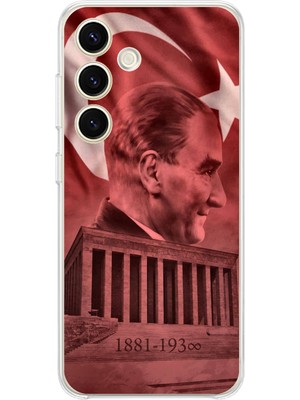 TechTree Samsung Galaxy S25 Uyumlu Atatürk Portresi ve Anıtkabir Baskılı Silikon Kılıf