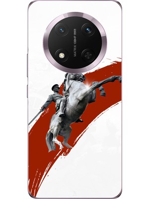 TechTree Honor Magic 7 Lite Uyumlu Şaha Kalkmış At Detaylı Atatürk  Baskılı Silikon Kılıf