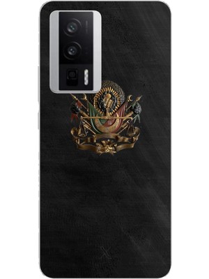 TechTree Poco F5 Pro Uyumlu Osmanlı Tuğrası Detaylı Baskılı Silikon Kılıf