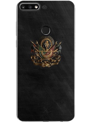 TechTree Huawei Y7 2018 - Honor 7c Uyumlu Osmanlı Tuğrası Detaylı Baskılı Silikon Kılıf