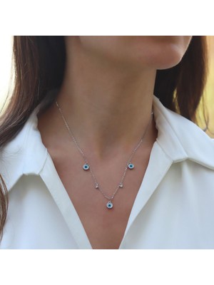 Necati Gün Gözlü Trend Gümüş Kolye