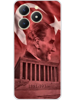 TechTree Realme C61 Uyumlu Atatürk Portresi ve Anıtkabir Baskılı Silikon Kılıf
