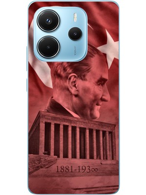 TechTree Redmi Note 14 4g Uyumlu Atatürk Portresi ve Anıtkabir Baskılı Silikon Kılıf