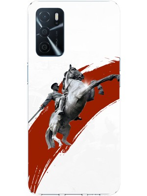 TechTree Oppo A16 Uyumlu Şaha Kalkmış At Detaylı Atatürk  Baskılı Silikon Kılıf