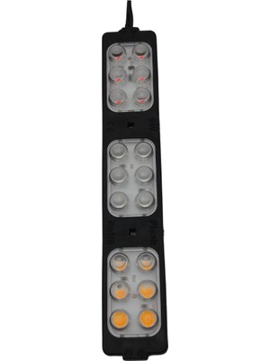 Powerr Led Aydınlatma 12 Volt 9 Watt 18 Ledli 155X26 mm Animasyonlu Kırmızı - Mavi-Amber Çakar Modül 5 Adet