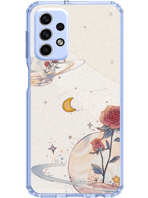 TechTree Samsung Galaxy A33 Uyumlu Gezegen, Yıldız ve Gül Baskılı Silikon Kılıf