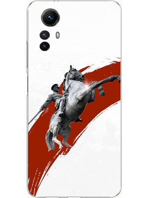 TechTree Redmi Note 12S Uyumlu Şaha Kalkmış At Detaylı Atatürk  Baskılı Silikon Kılıf