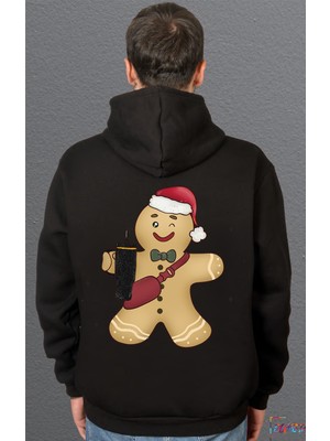 Bumeta Kurabiye Gingerbread Noel Yılbaşı Sweatshirt Unisex Kapüşonlu Hoodie