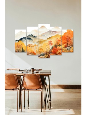 Mbb E-Ticaret Manzara Doğa 5 Parçalı Mdf Tablo