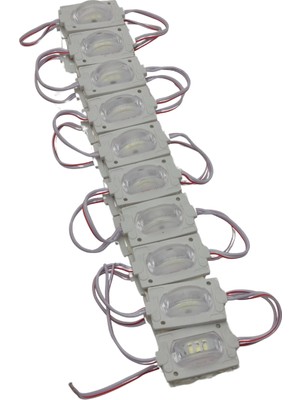 Powerr Led Aydınlatma 12 Volt 1.2 Watt Dar Açılı Tek Lensli Günışığı LED Modül IP65 10 Adet Modül