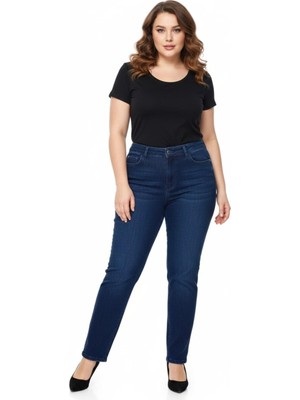 Kübra Kadın  Jeans Pantolon Kemer Lastikli Düğmeli BGL-ST05059