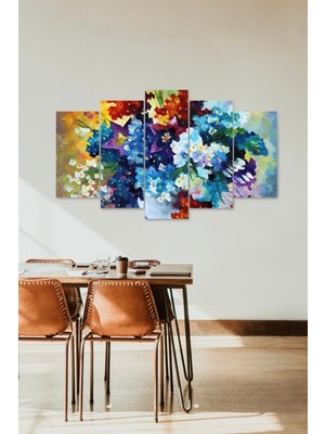 Mbb E-Ticaret Çiçekler 5 Parçalı Mdf Tablo