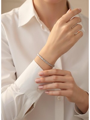 Toka Delisi Silver Suyolu Zirkon Taşlı Bileklik