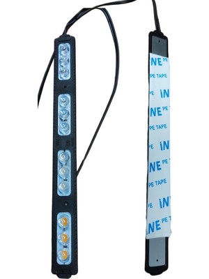 Powerr Led Aydınlatma 12 Volt 12 Watt 12 Ledli 203X19 mm 4 Renk Animasyonlu Kırmızı - Mavi-Amber-Beyaz Çakar Modül 5 Adet