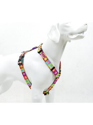 TailPetz Allıens H-Tipi Göğüs Tasması Ayarlanabilir, Konforlu ve Dayanıklı Desenli Köpek Tasması