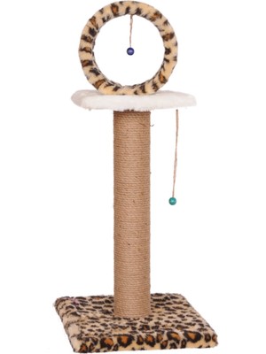 Feyza Design Kedi Tırmalama Evi, Leopar Desenli, 78 Cm, Dayanıklı ve Şık Tasarım