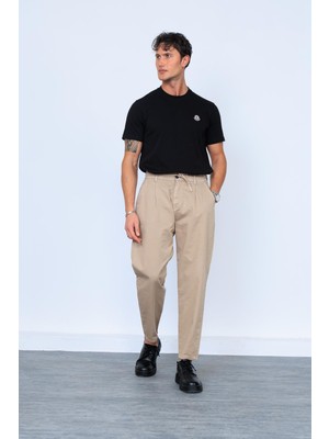 Koyu Krem Cotton Boyfriend Pantolon